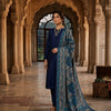 Srinagar Cashmere Shawl ā Premier Luxury Moonlight Zari in Peacock Navy